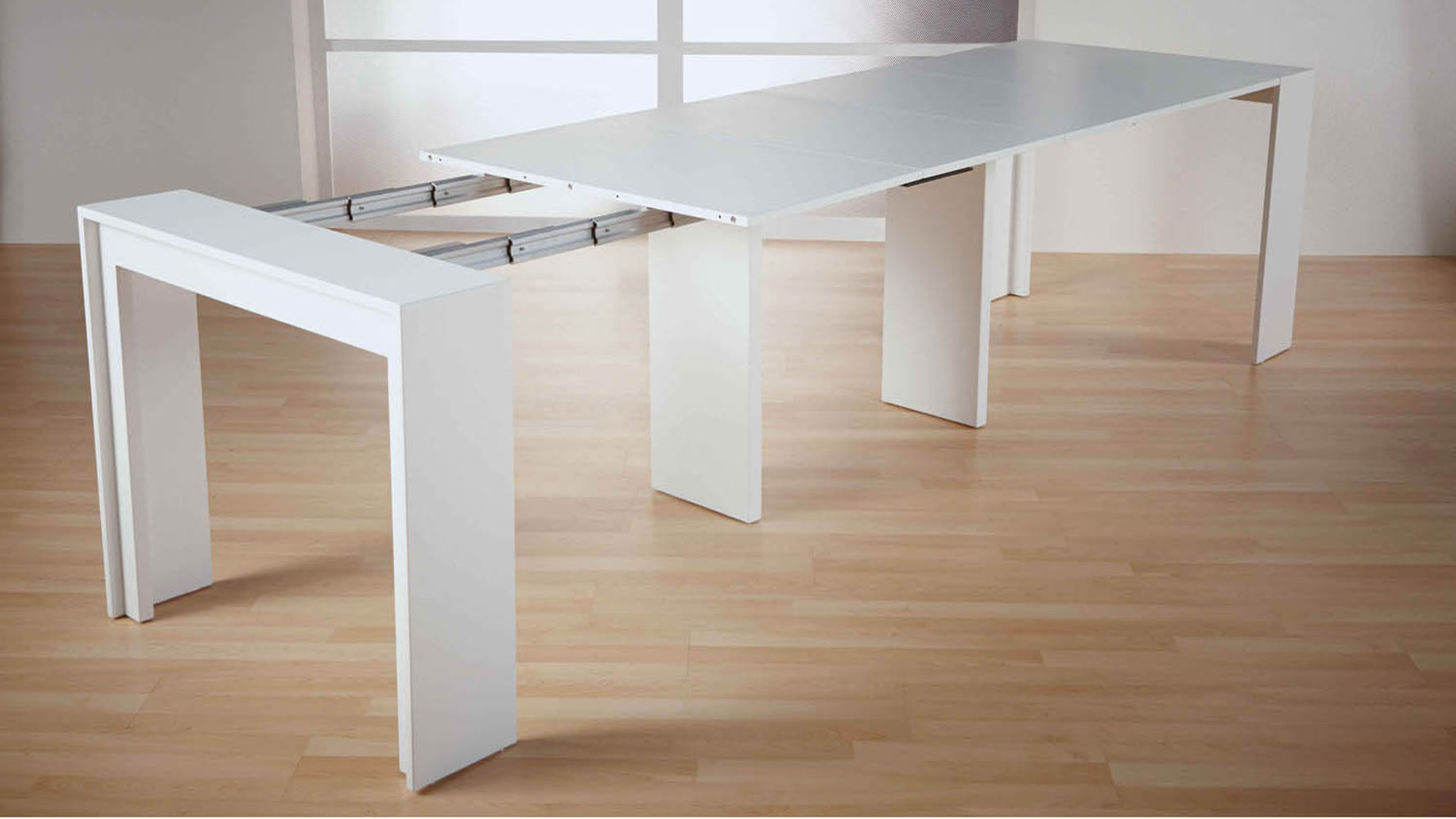 Modern Chancellor Extension Dining Table Matte White ...