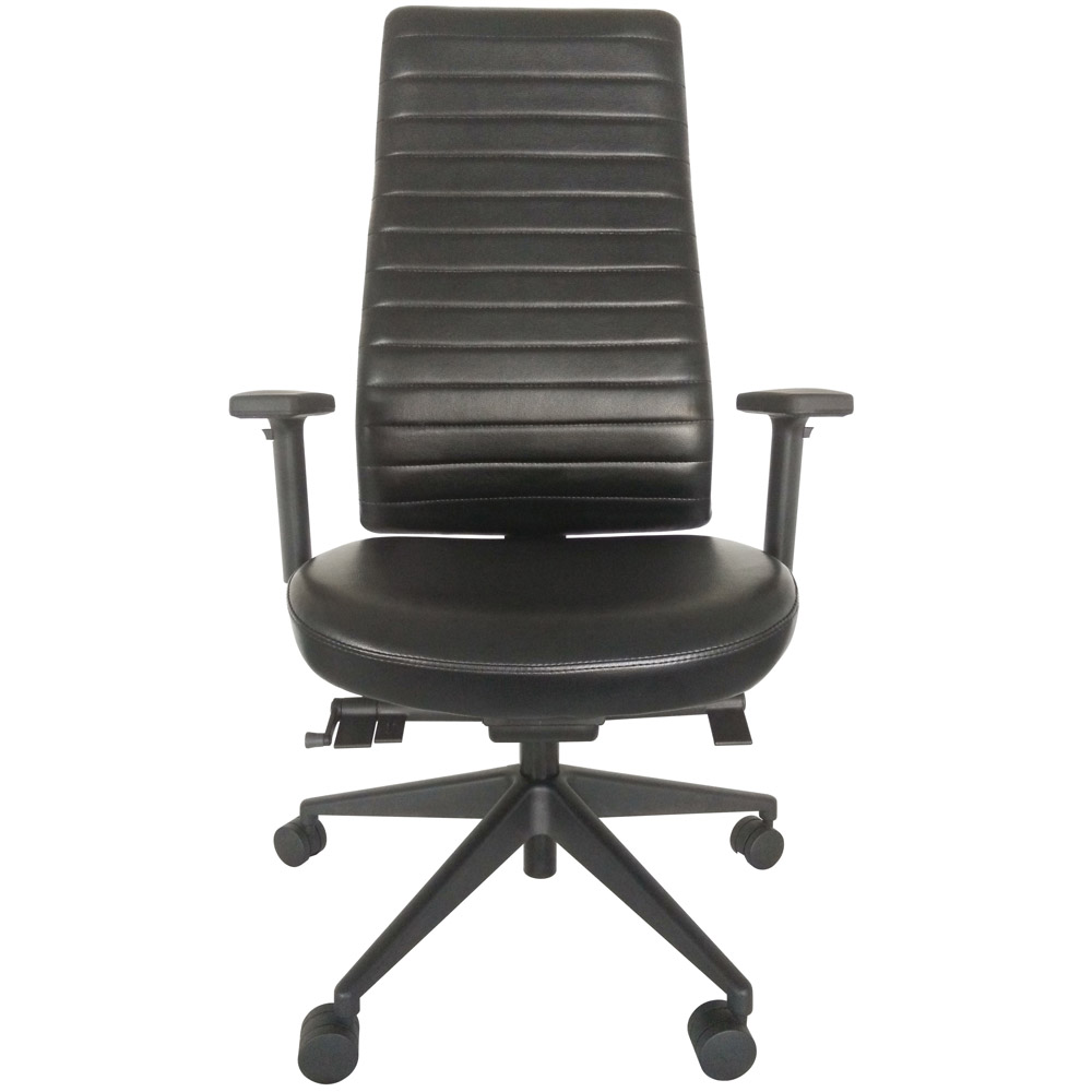 Frasso Leather High Back Swivel Chair with Adjustable Arms Zuri Furniture