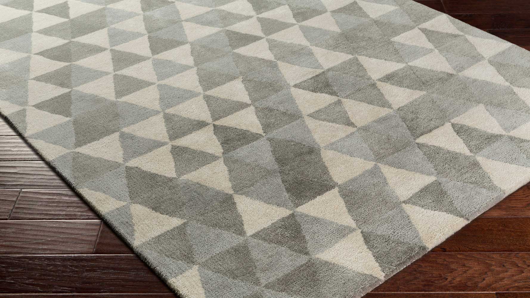 Prismatic Triangles Gray Rug
