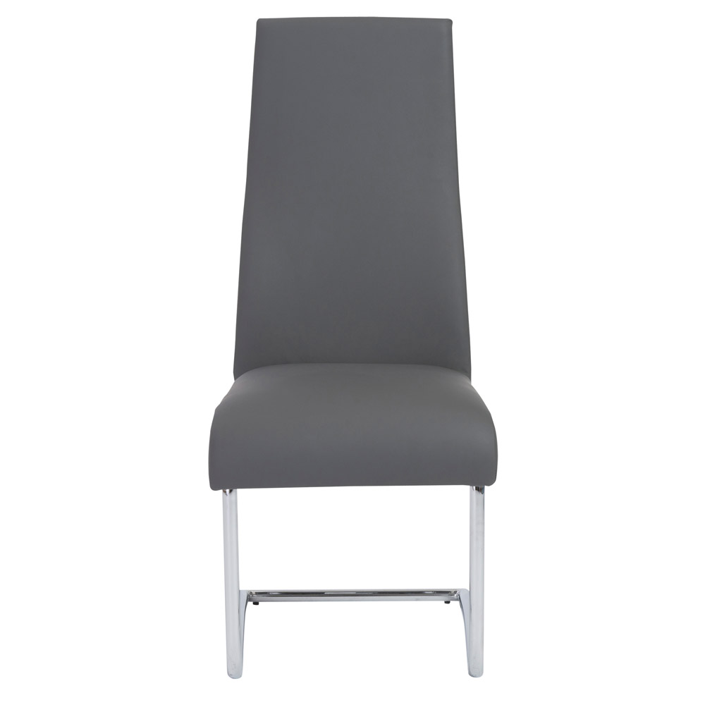 Mara High Back Dining Chair With Chrome Legs Set Of 2 Zuri Furniture