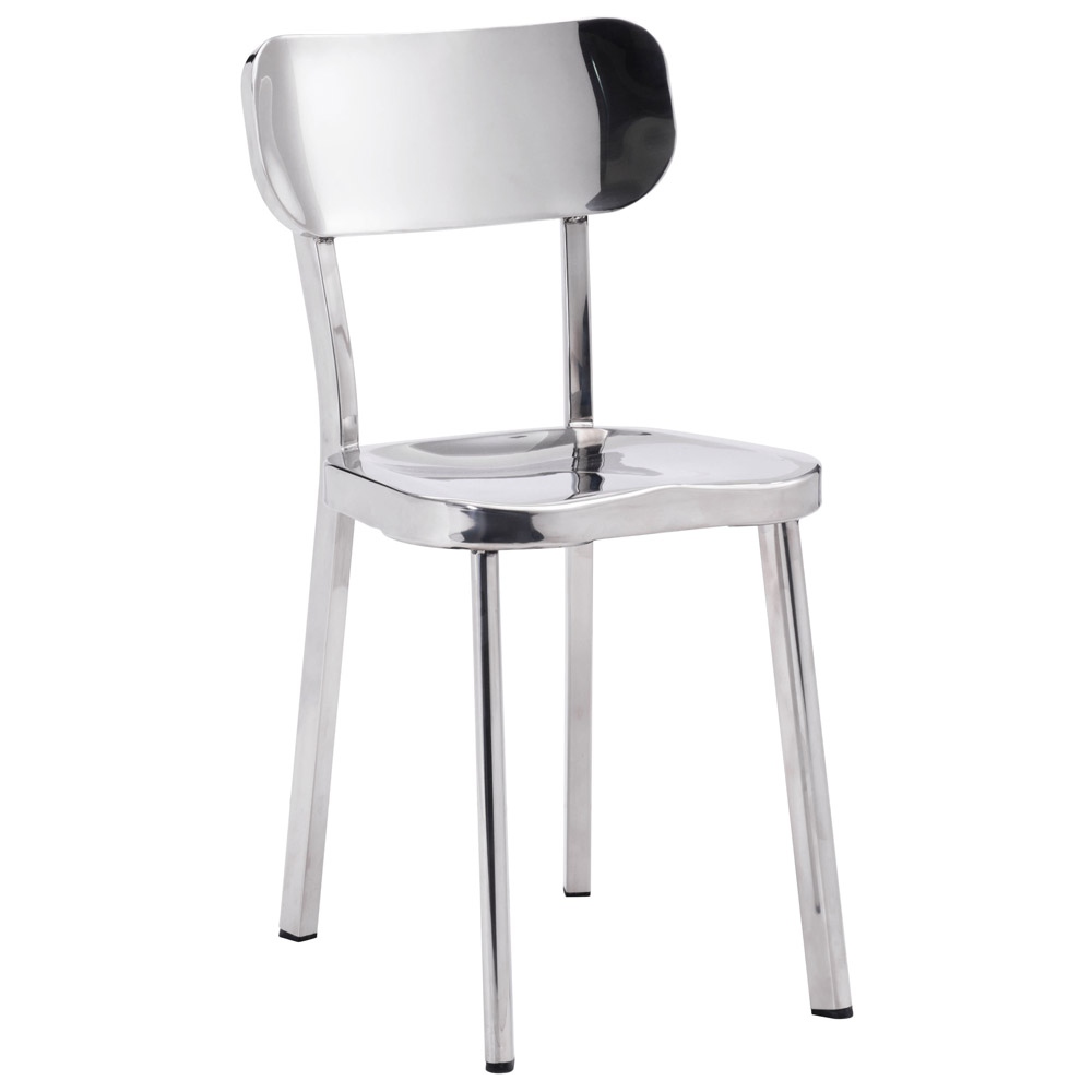 Modern Oria Dining Chair 2 Piece Set Polished Stainless Steel 2006 2019 Zuri Furniture Llc All Rights Reserved
