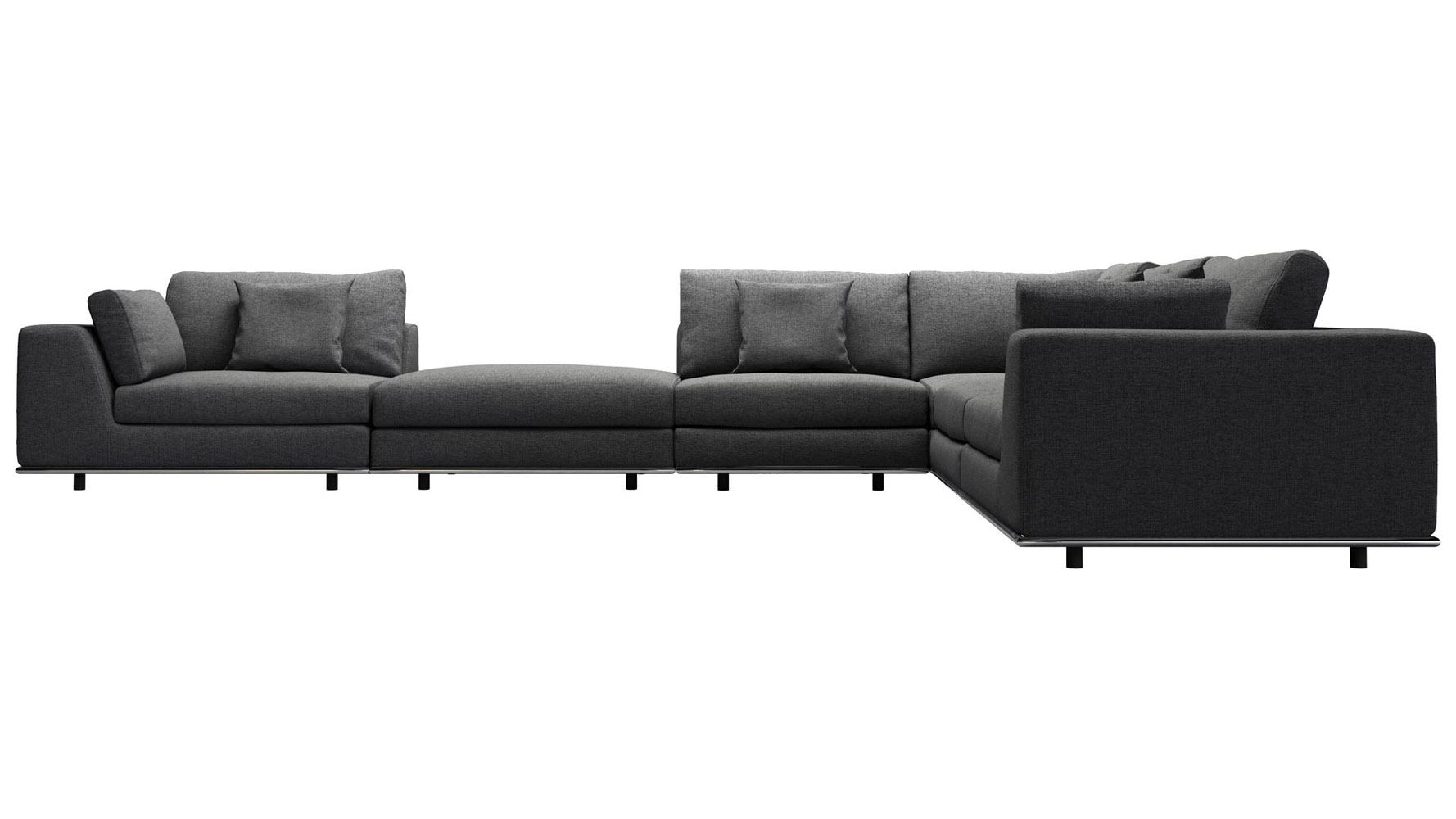 Modern Persis L Sectional Sofa With Ottoman Zuri Furniture Next