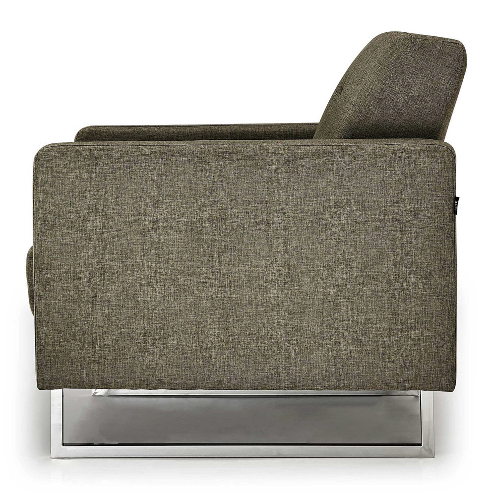 Modern Brown Fabric Upholstered Occasional Chair Zuri Furniture