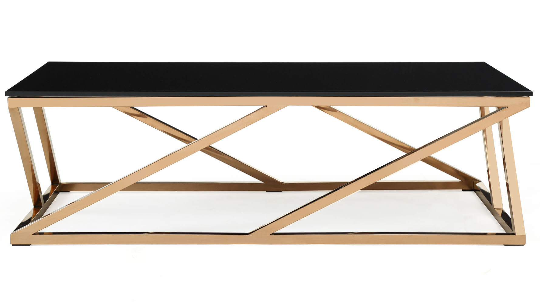 Rectangular Gl Coffee Table Drinker Modern Rose Gold And Black Gl Geo Coffee Table Zuri Furniture