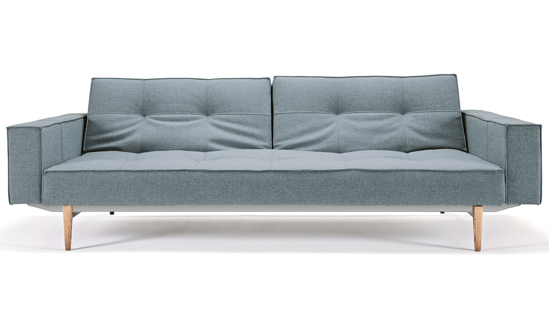 Sofi Split Back Sofabed With Armrests Wood Base