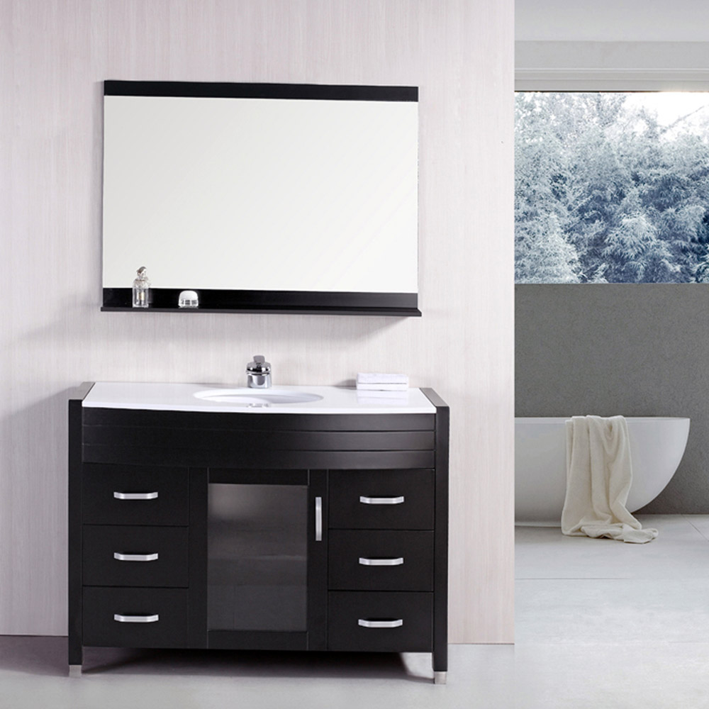 Walton 48 Single Sink White Stone Vanity Set