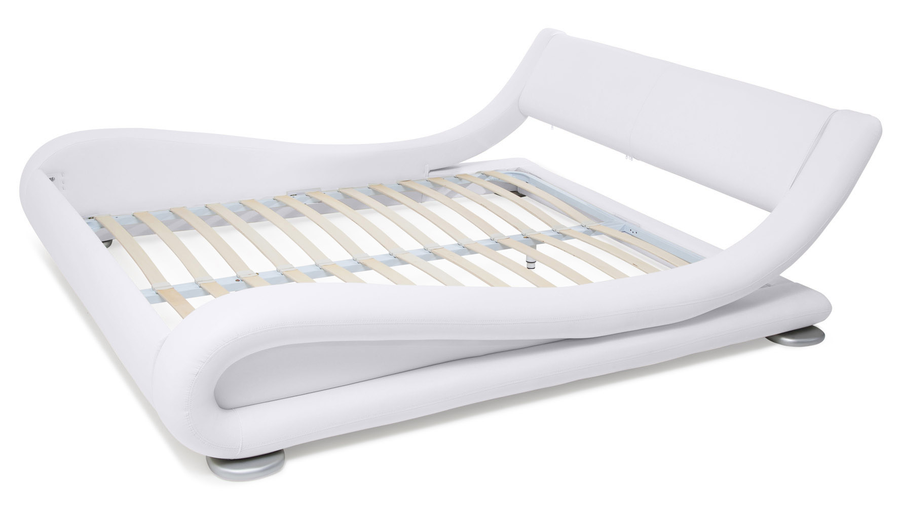 Marlo Leather Bed White Marlo Leather Bed White