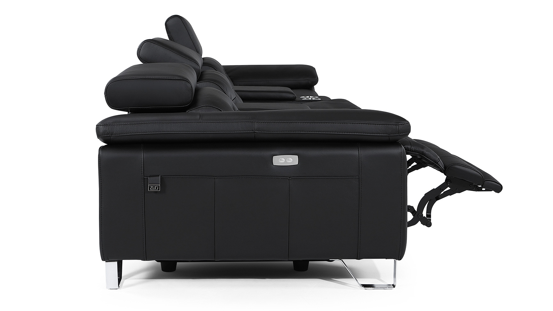 Monaco Reclining Leather Sofa with Consoles | Zuri Furniture