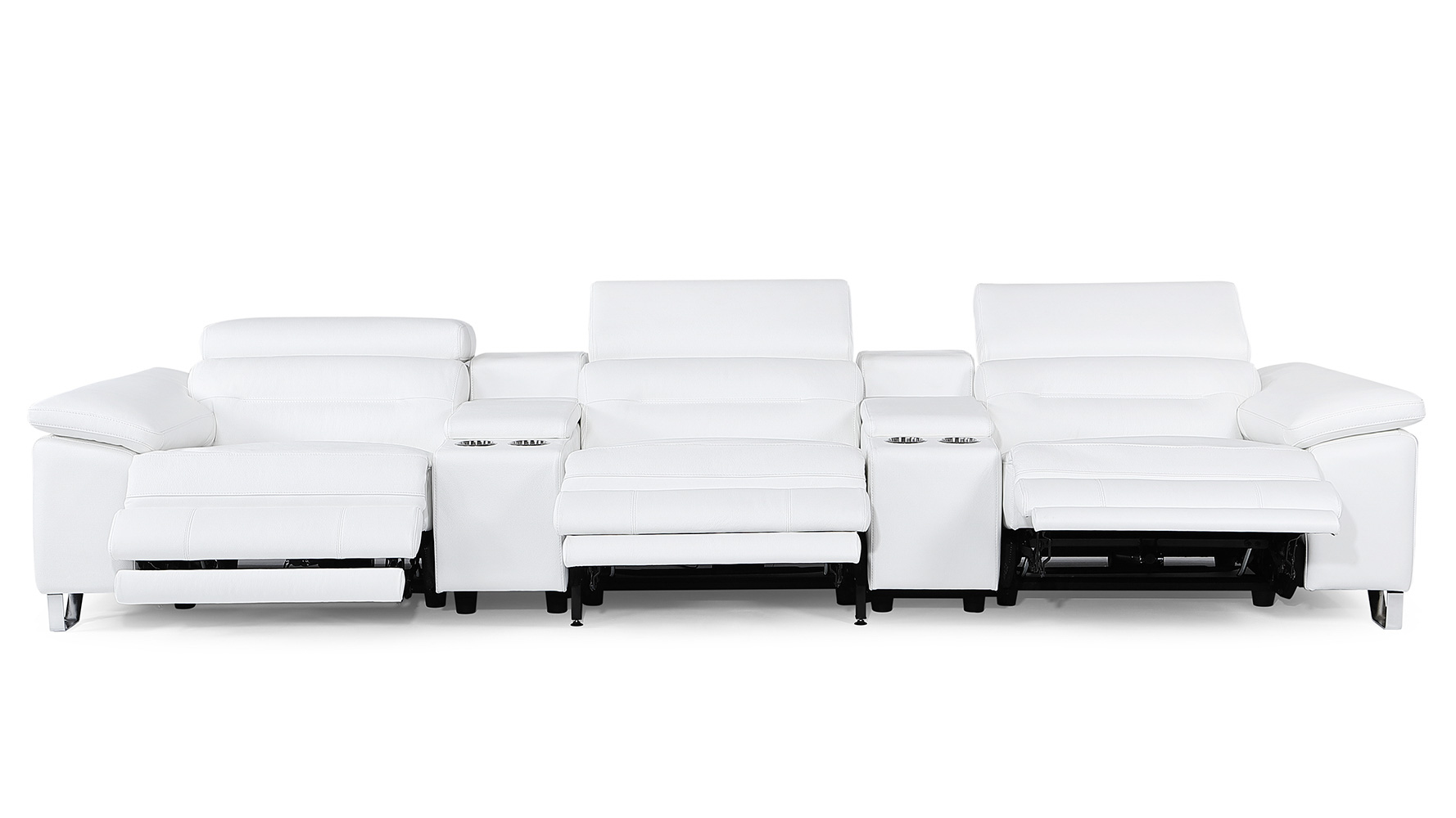 Monaco Reclining Leather Sofa with Consoles | Zuri Furniture