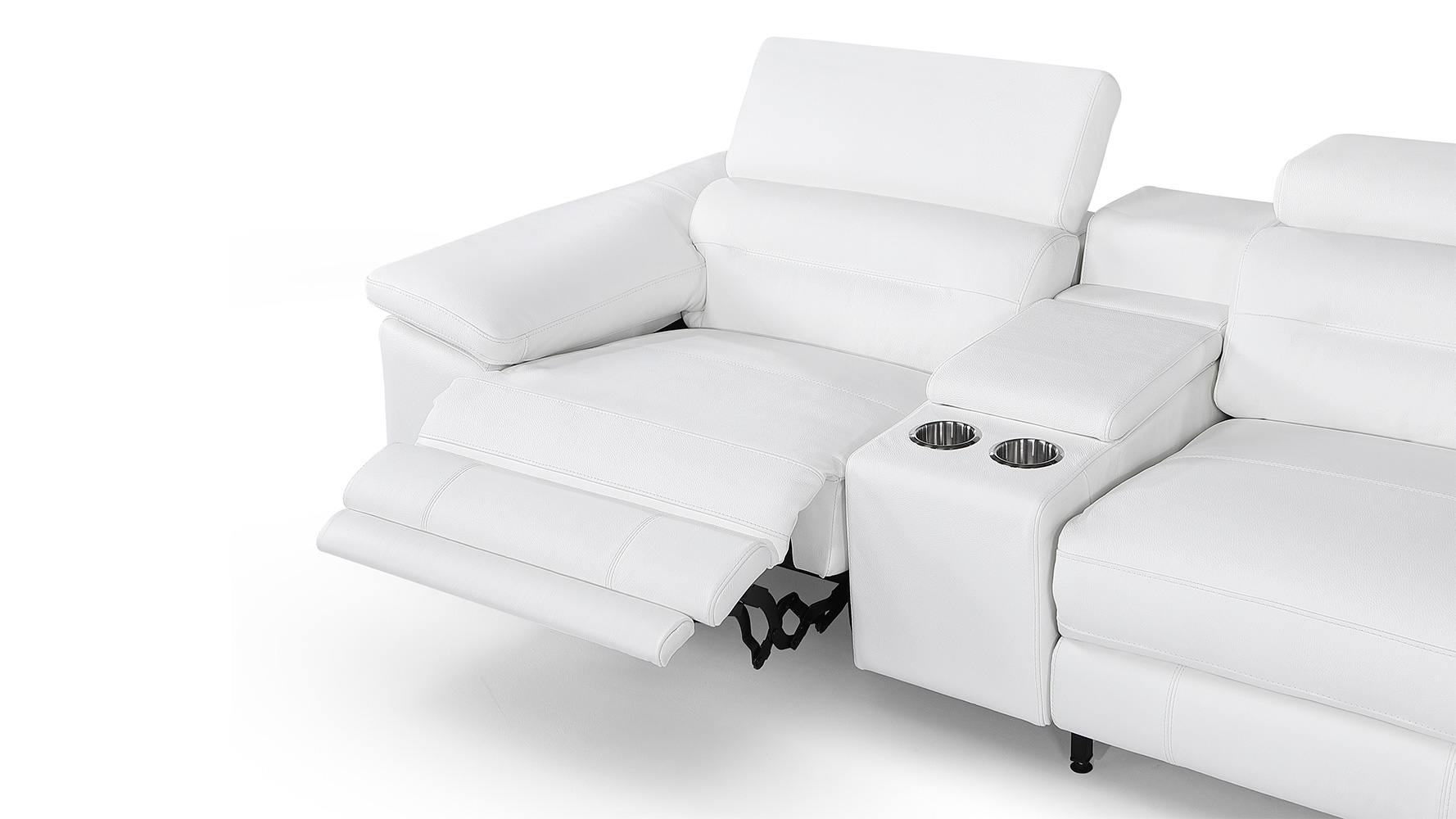 Monaco Reclining Leather Sofa with Consoles | Zuri Furniture
