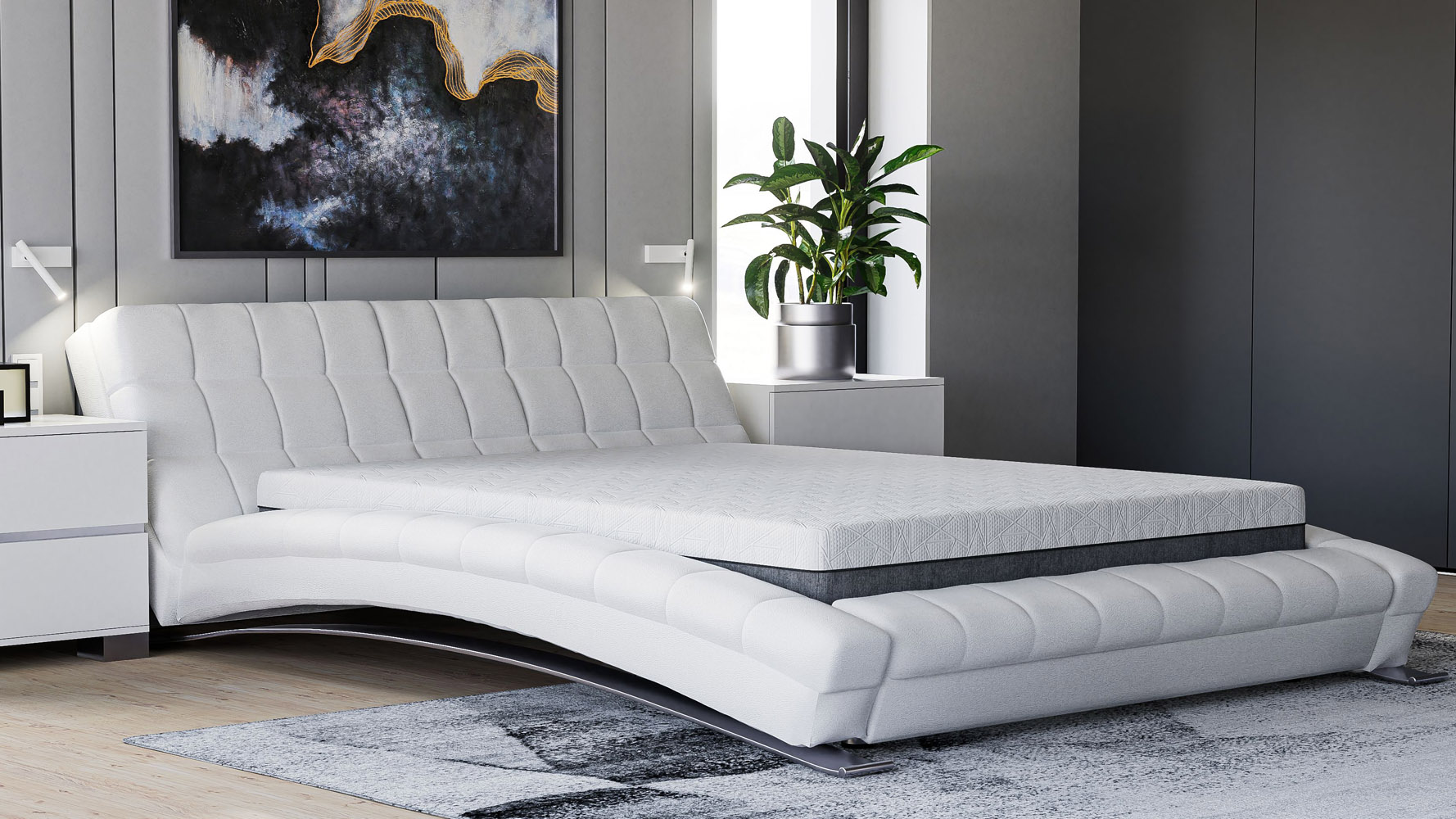 Napa 12 Inch Cooling Gel Hybrid Plush Mattress Modern & Contemporary