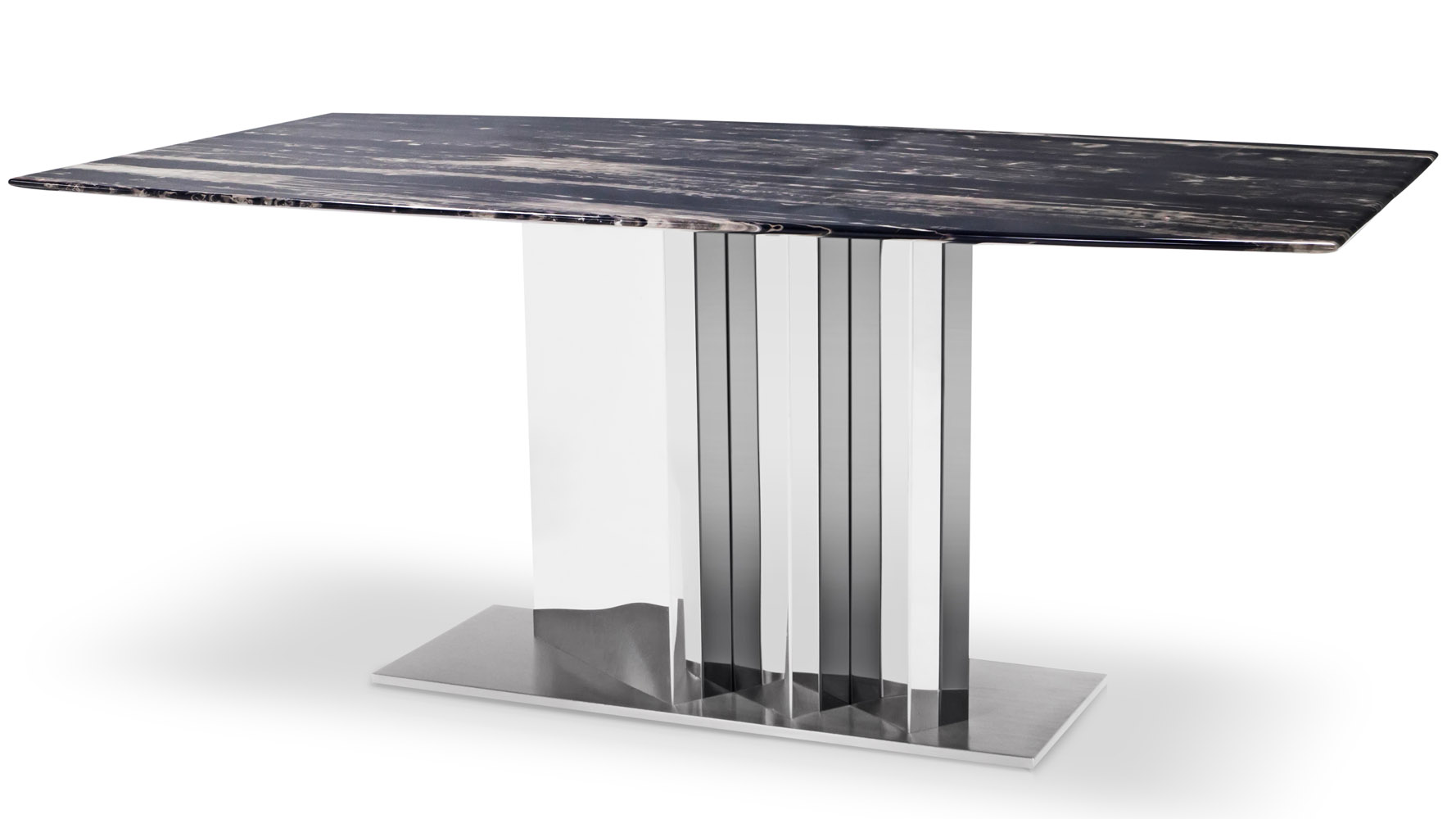 Nero Modern Dining Table With Black Marble Top And Stainless Steel Nero Modern Dining Table With Black Marble Top And Stainless Steel Base Zuri Furniture