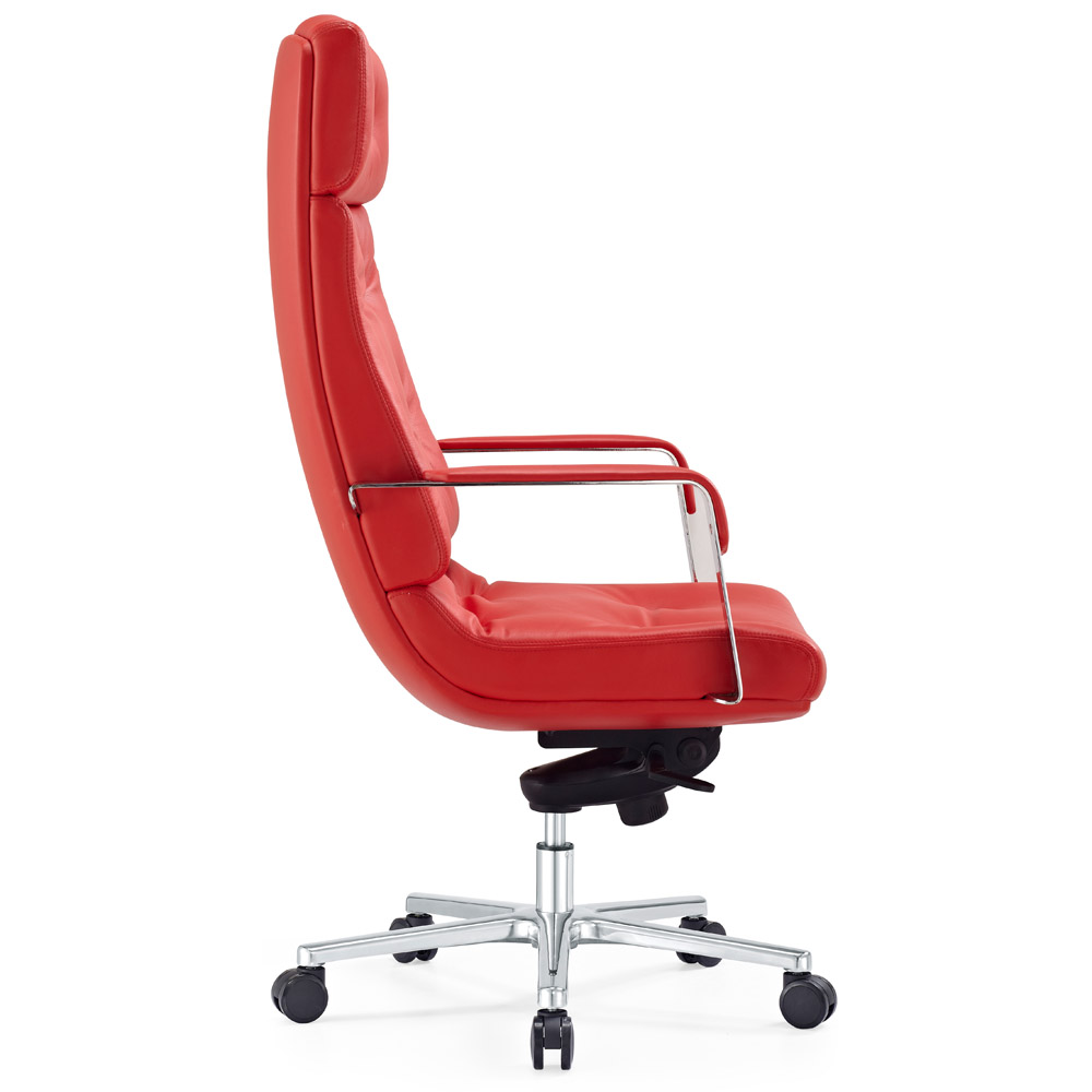Perot Leather Executive Chair Red