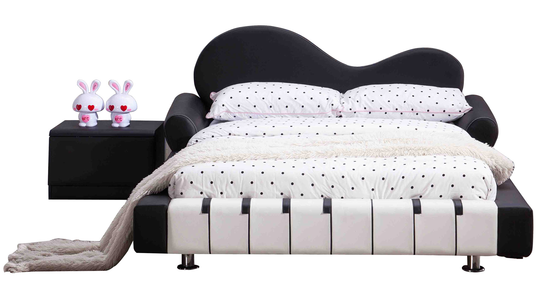 Piano Leather Upholstered Black And White Kid S Twin Bed Zuri Piano Leather Upholstered Black And White Kid S Twin Bed Zuri Furniture