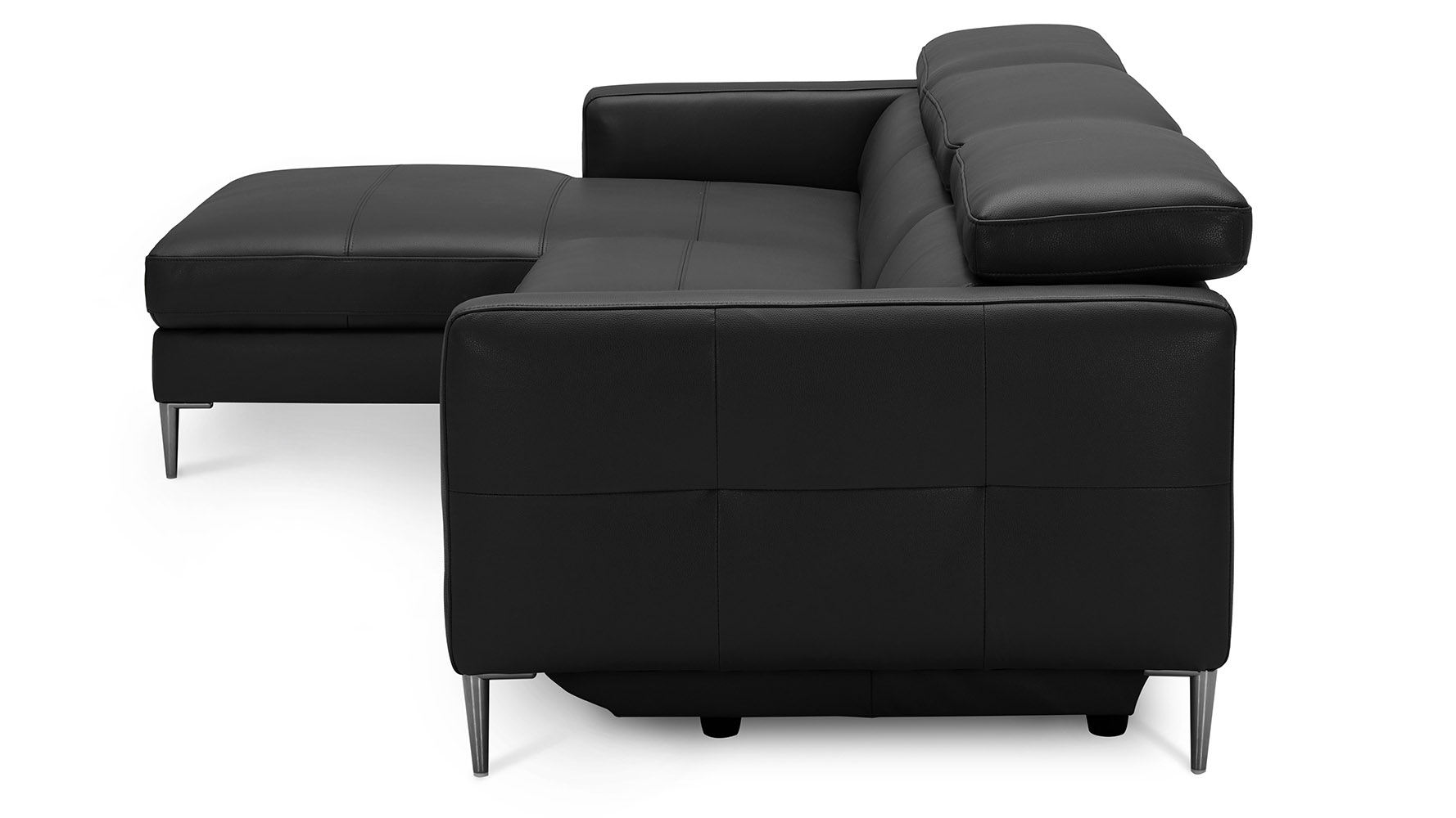 Reno Reclining Sectional with One Arm Chair Black