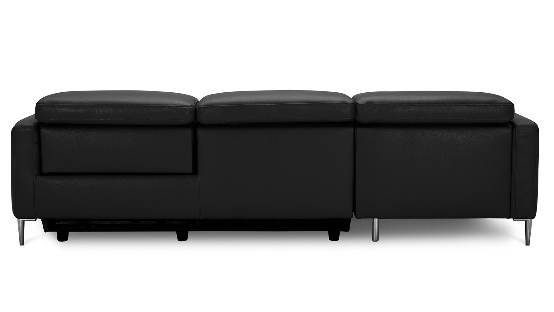 Reno Reclining Sectional with One Arm Chair Black