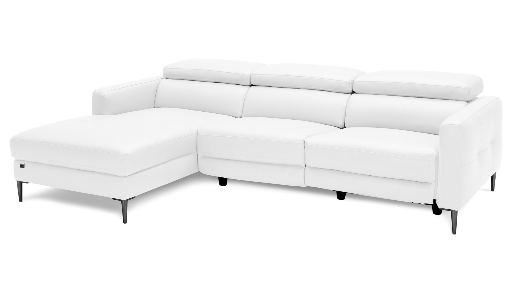 Reno Reclining Sectional with One Arm Chair White