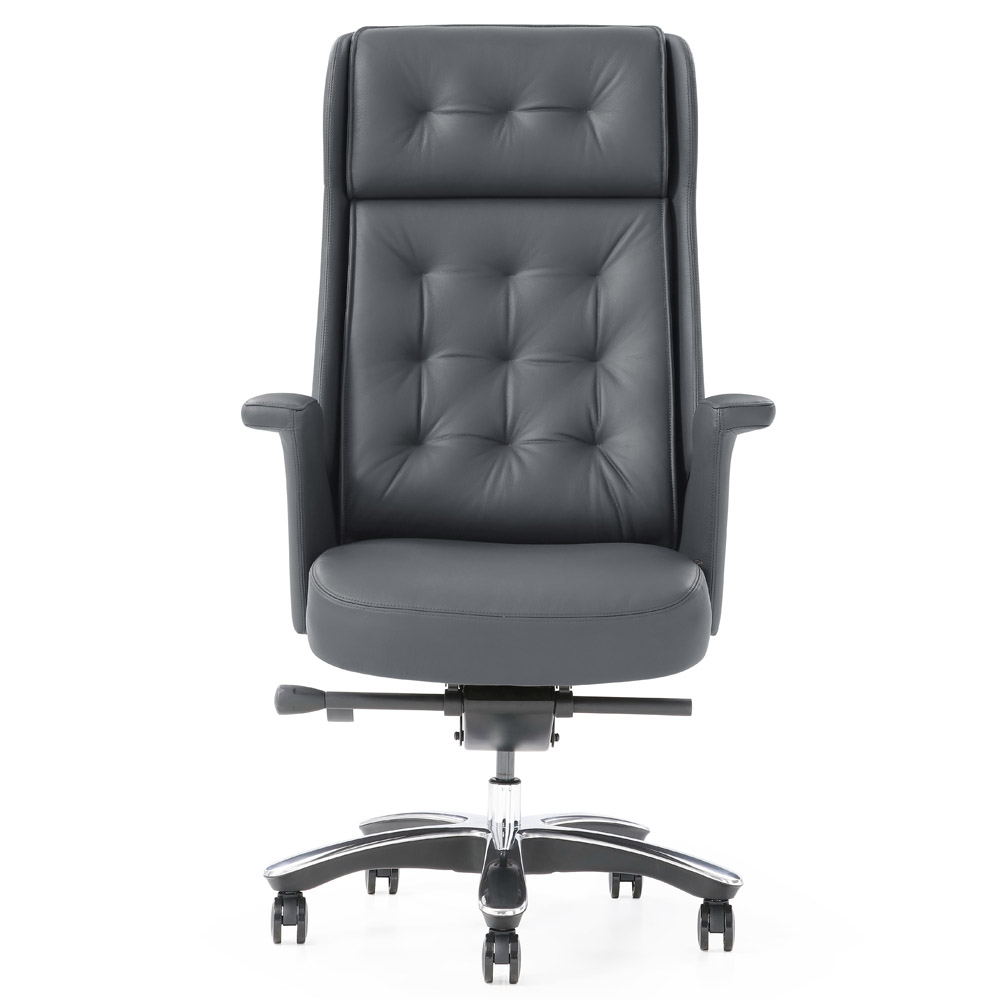 Rockefeller Leather Executive Chair Zuri Furniture Rockefeller Leather Executive Chair, Black Genuine Leather High Back Office Chair