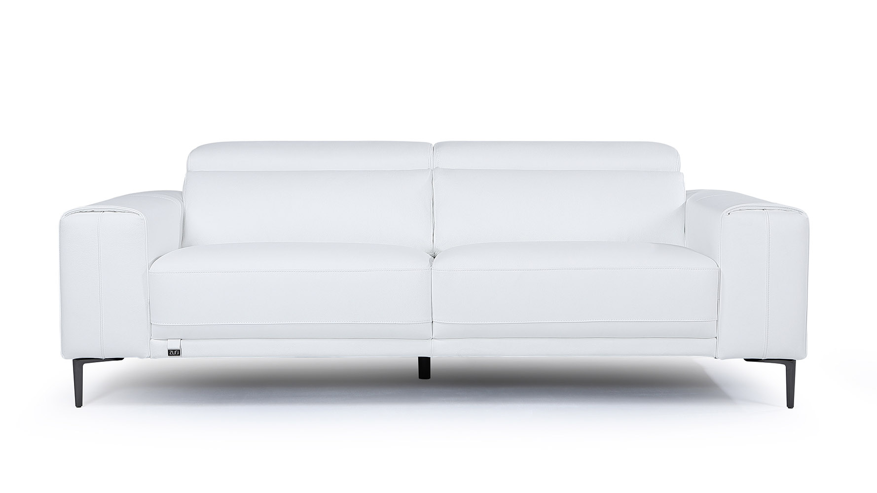 Rousso Leather Loveseat - White | Zuri Furniture