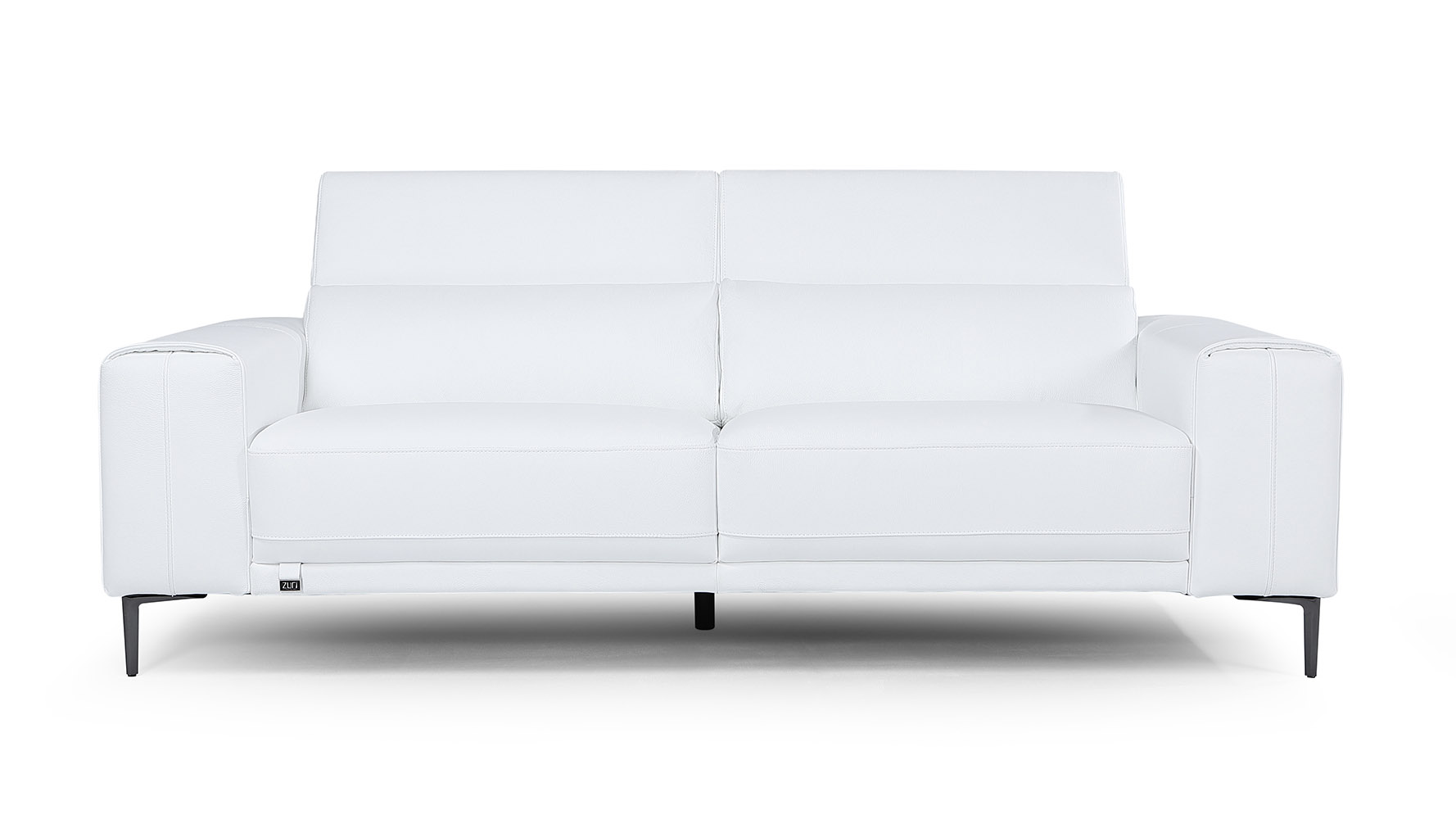 Rousso Leather Loveseat - White | Zuri Furniture