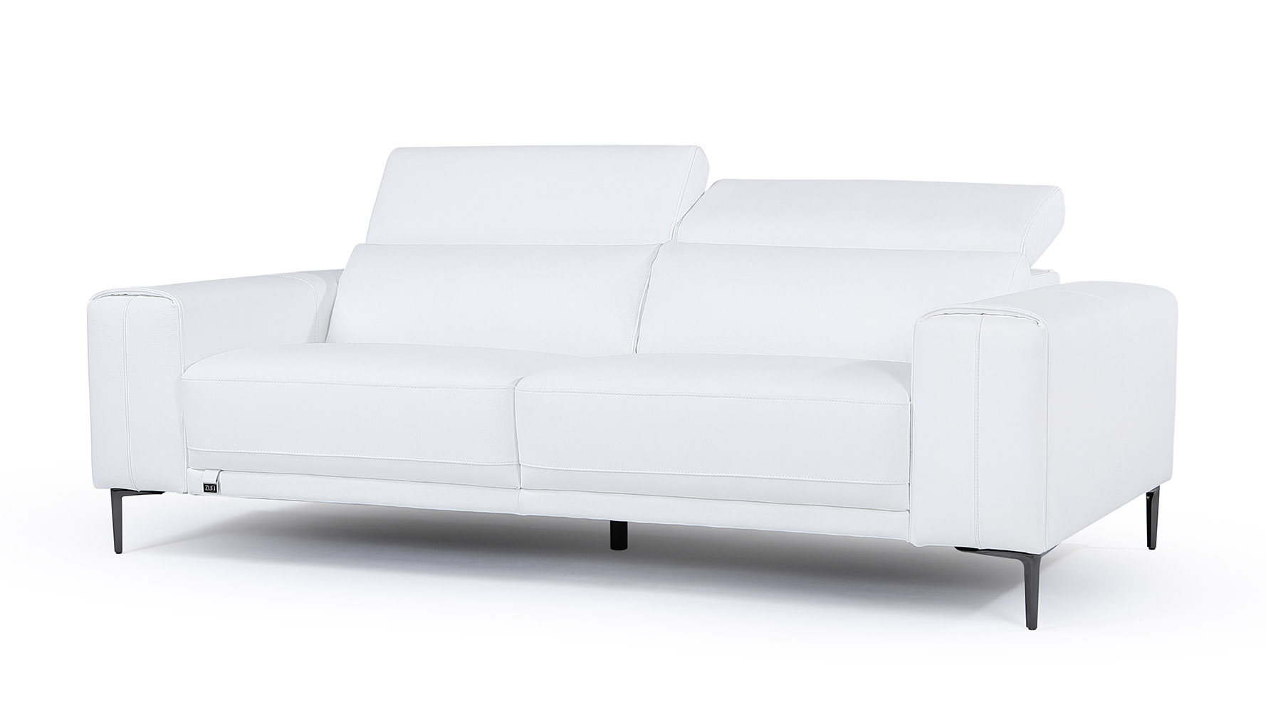 Rousso Leather Loveseat - White | Zuri Furniture