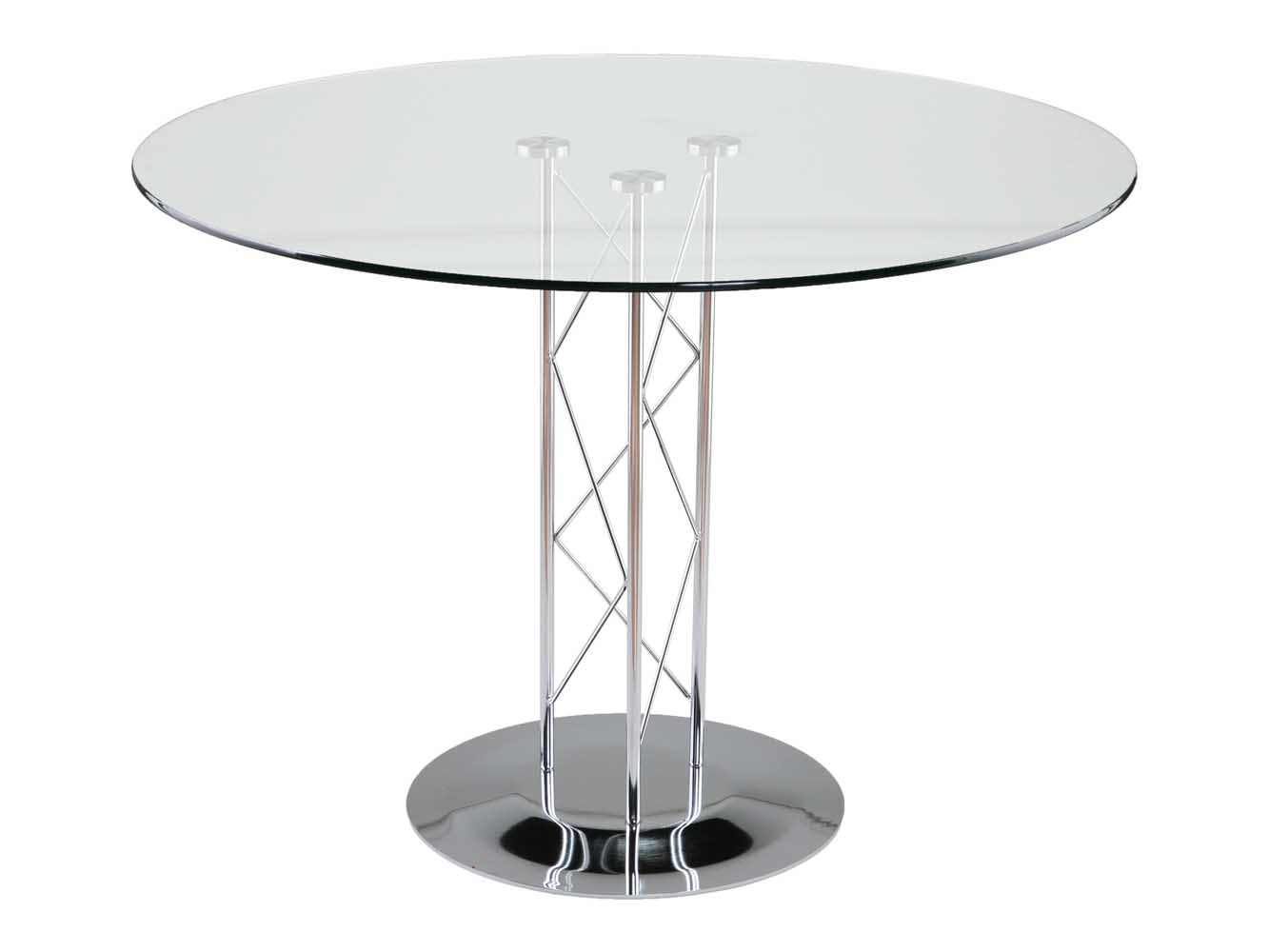 Trave Round Tempered Gl Dining Table With Chrome Pedestal Base Mouse Over Image To Zoom Or Click View Larger