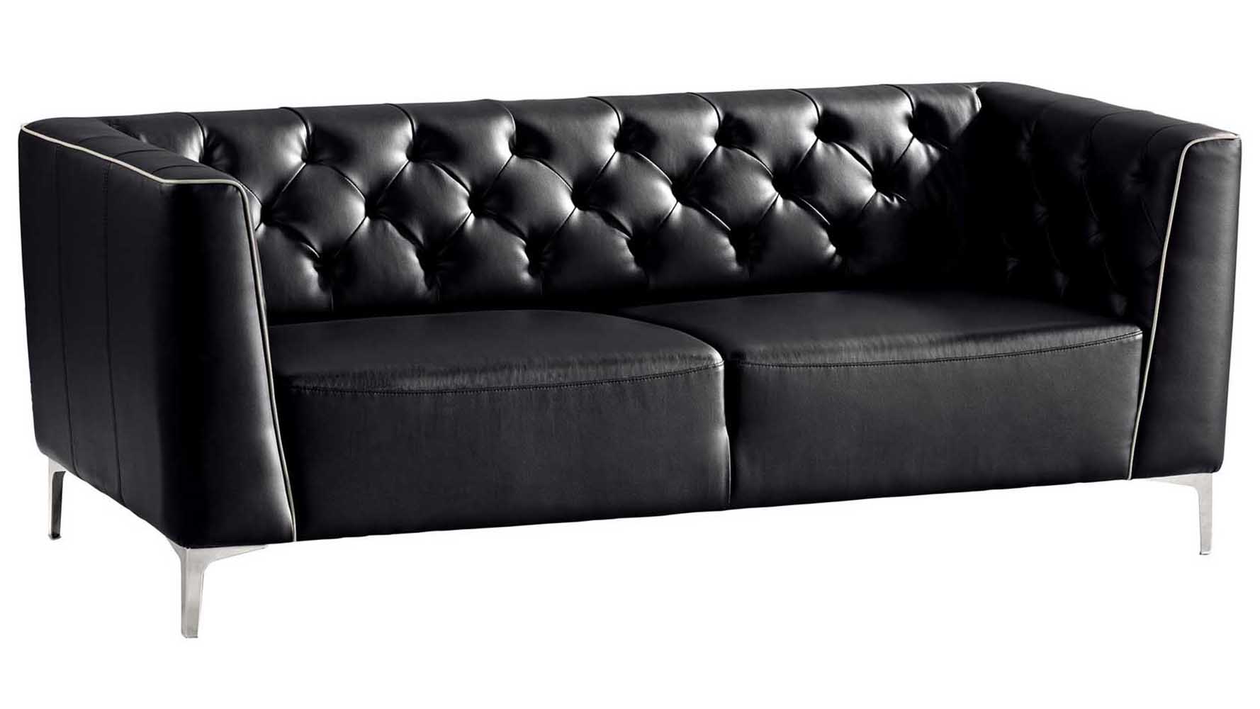 Black Tux Leather Sofa Set With Two Chairs Zuri Furniture Free