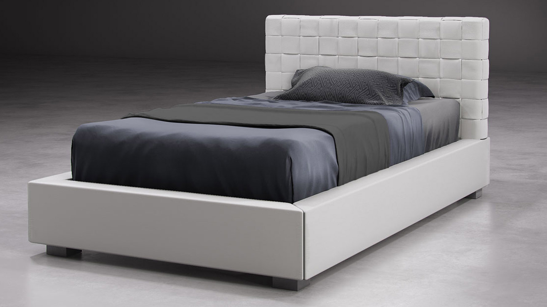 Woven Eco Leather Shae Twin Platform Bed Zuri Furniture Shae Twin Bed