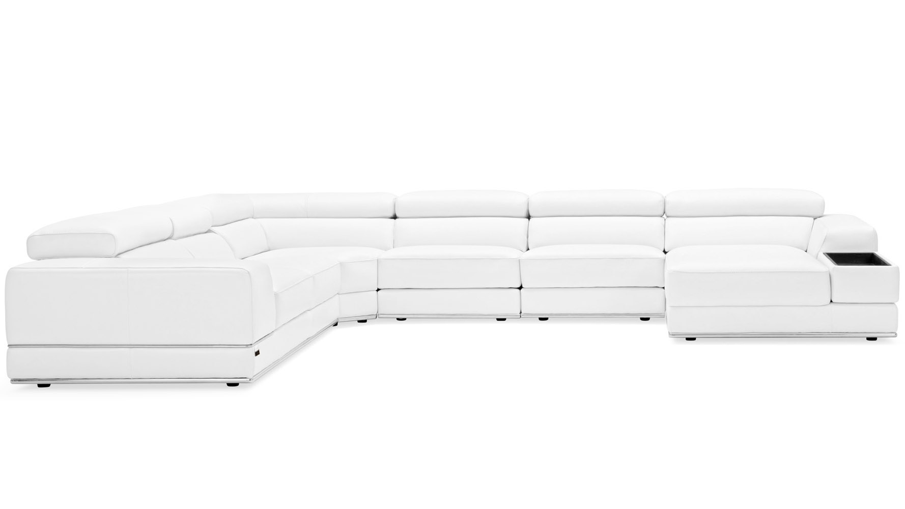 Marthena 2 Piece White Leather Sectional Sofa With Ottoman | Cabinets ...
