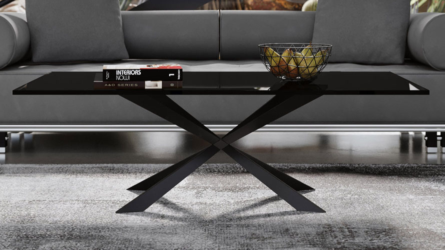 【美品】FLYMEe Noir GLASS LIVING TABLE FLYMEe Noir GLASS LIVING TABLE W100 / フライミーノワール