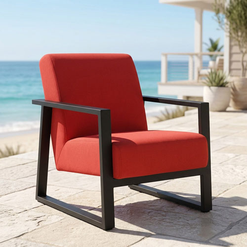 Elba Armchair - Red/Black