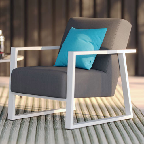 Elba Armchair - Dark Gray/White
