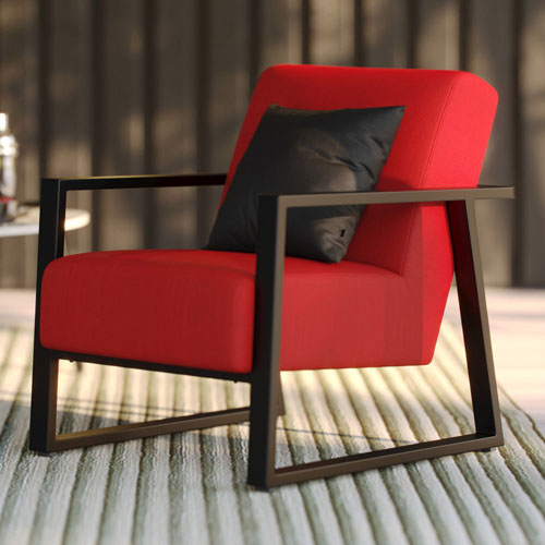 Elba Armchair - Red/Black