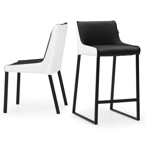 Helena Counter Stool Black/White Zuri Furniture