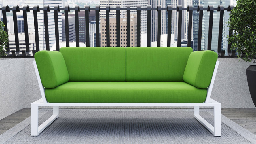 Kore Loveseat - White/Lime Green