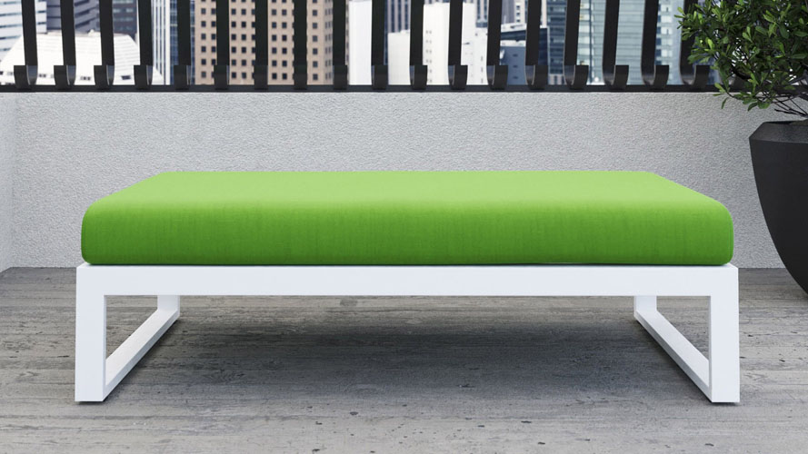 Kore Ottoman - White/Lime Green