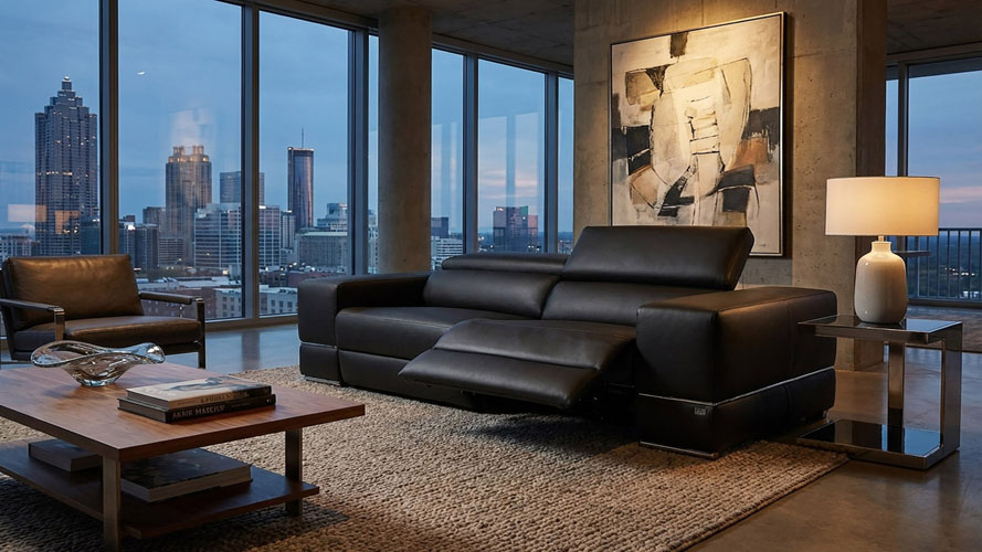 Luxor Reclining Loveseat - Black