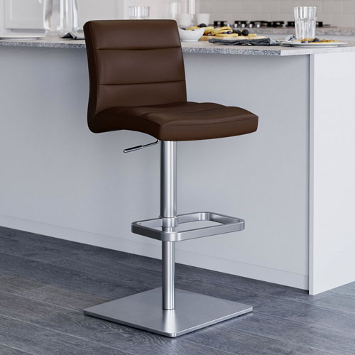 Lush Bar Stool - Square Base - Brown