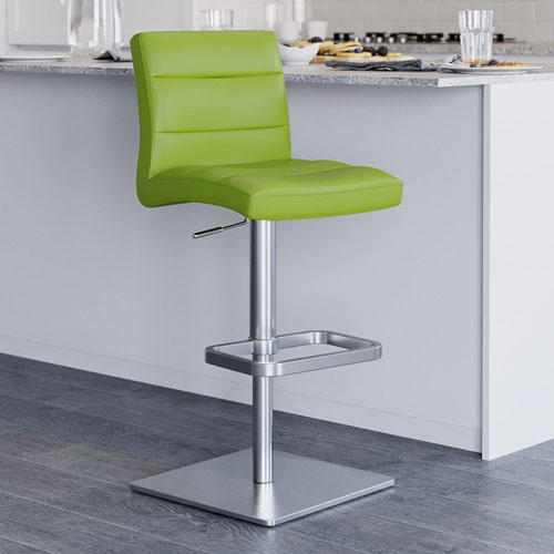 Lush Bar Stool - Square Base - Lime Green
