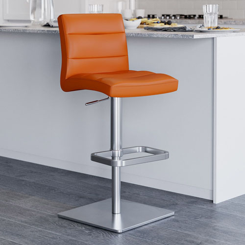 Lush Bar Stool - Square Base - Orange
