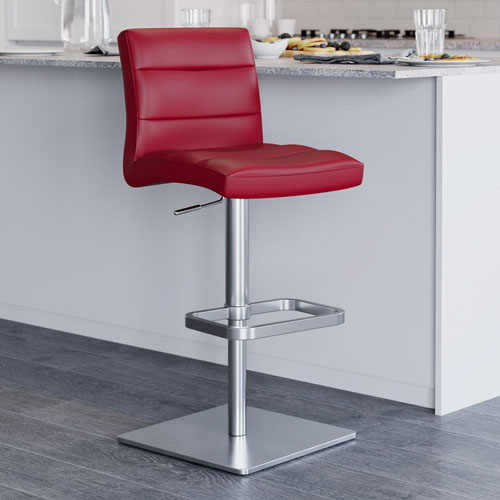 Lush Bar Stool - Square Base - Red