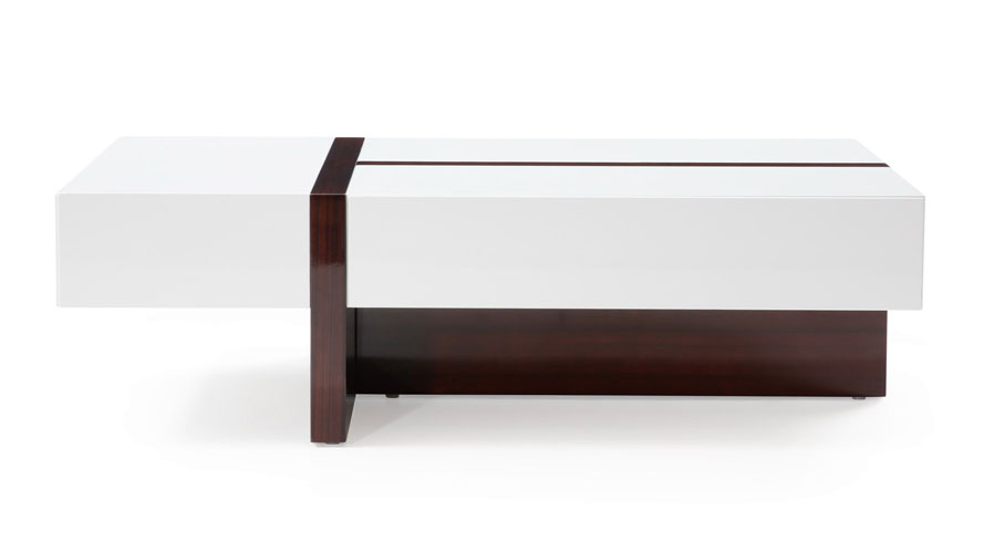 Mcintosh 47" Rectangle Coffee Table White and Ebony