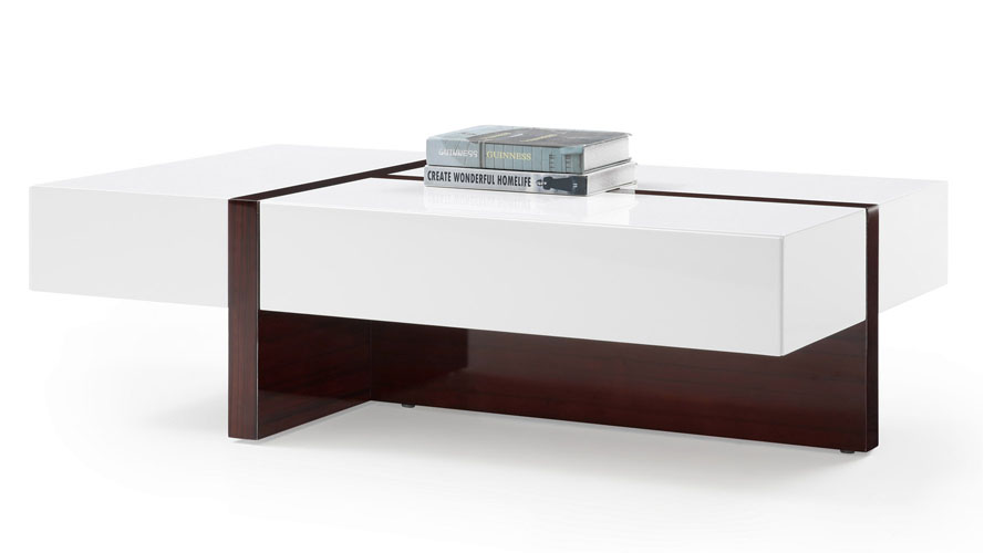 Mcintosh 47" Rectangle Coffee Table White and Ebony