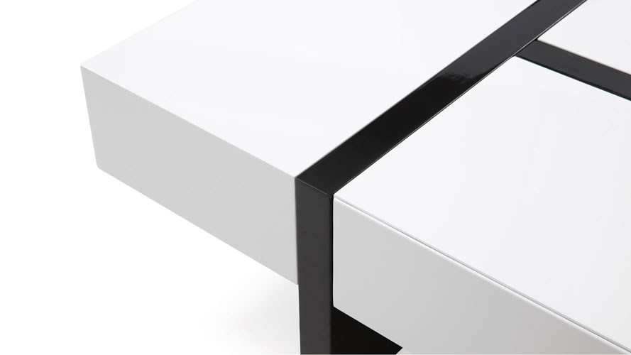 McIntosh 40" Square Coffee Table White and Black
