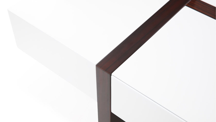 McIntosh 40" Square Coffee Table White and Ebony