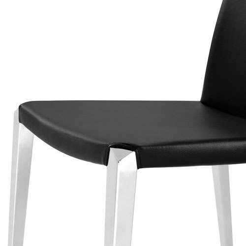 Jordan Dining Chair Black / Polished Stainless