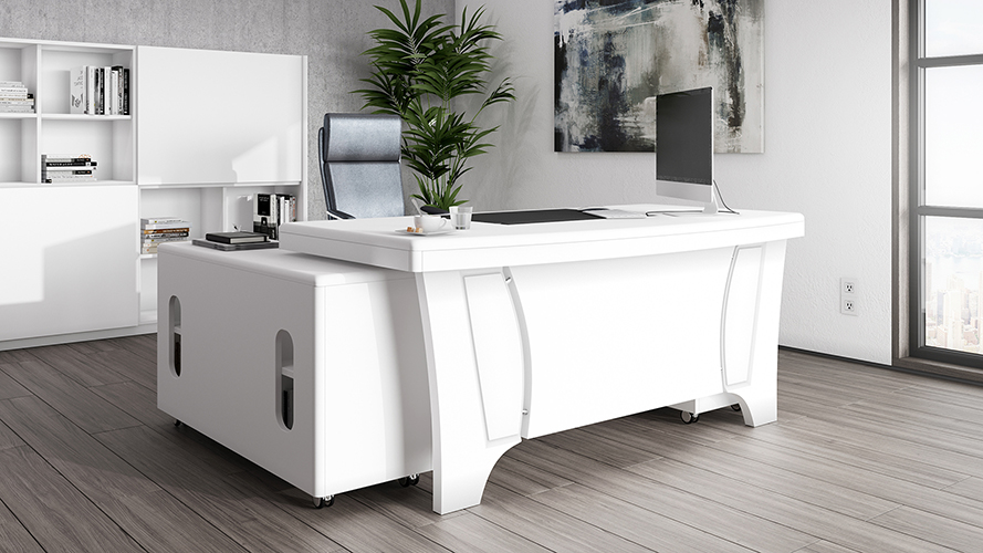 【kimichi】DUENDE FRANK DESK ホワイト Quincy_Draper_Jackson_White_Ma