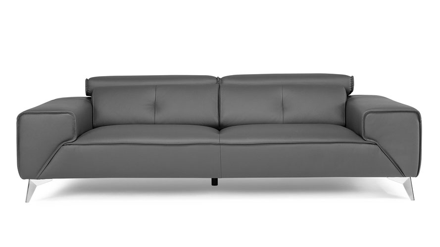 Raj Leather Loveseat - Orange | Zuri Furniture