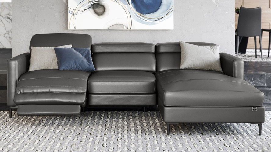 Reno Reclining Sectional Slate