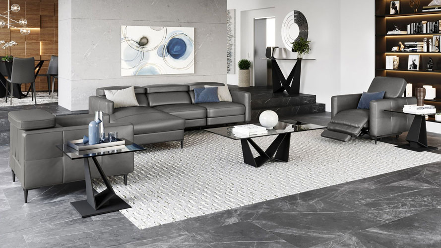 Reno Reclining Sectional Slate